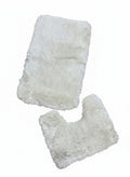 CarpetlyHome Scott fehér, 2 részes, 20 mm szálhosszúságú, csúszásgátlós fürdőszobai szőnyegszett
