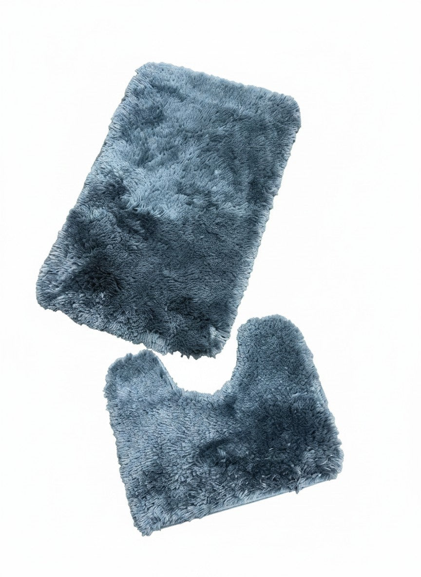 CarpetlyHome Scott kék, 2 részes, 100% polipropilén fürdőszobaszőnyeg szett gumis hátoldallal és 20 mm-es szálakkal.