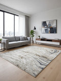 CarpetlyHome SUNSET bézs-arany-kék absztrakt mintás modern szőnyeg, 100% polipropilén, 12mm szálhossz.
