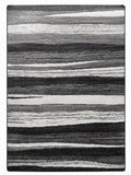 CarpetlyHome szürke csíkos modern szőnyeg, 100% polipropilén, 10 mm szálhossz, padlófűtéshez is alkalmas.