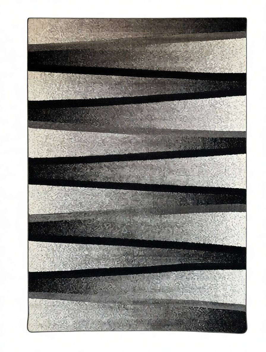 CarpetlyHome modern szürke geometriai mintás szőnyeg, 100% polipropilén, 12 mm szálhossz.