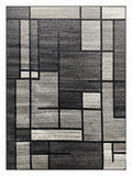 CarpetlyHome modern szürke geometrikus mintás szőnyeg, 100% polipropilén, 10 mm szálhossz.