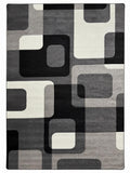 CarpetlyHome szürke, téglalap mintás, modern, 100% polipropilén szőnyeg, 12 mm szálhosszúság, padlófűtéshez is alkalmas.