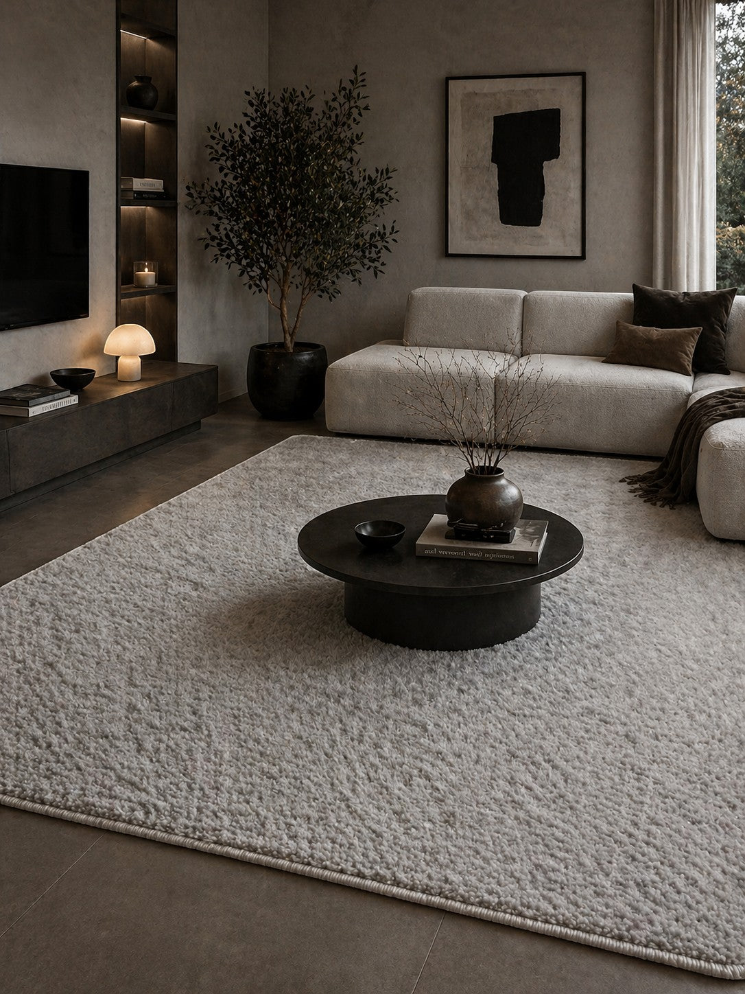 CarpetlyHome szürke, szőrme hatású, extra puha polipropilén szőnyeg, 30 mm szálhosszúsággal, csúszásgátló hátoldallal.