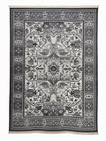 CarpetlyHome szürke bársony perzsa mintás klasszikus szőnyeg, 7 mm szálhossz, 1,5 kg/m², rojtokkal