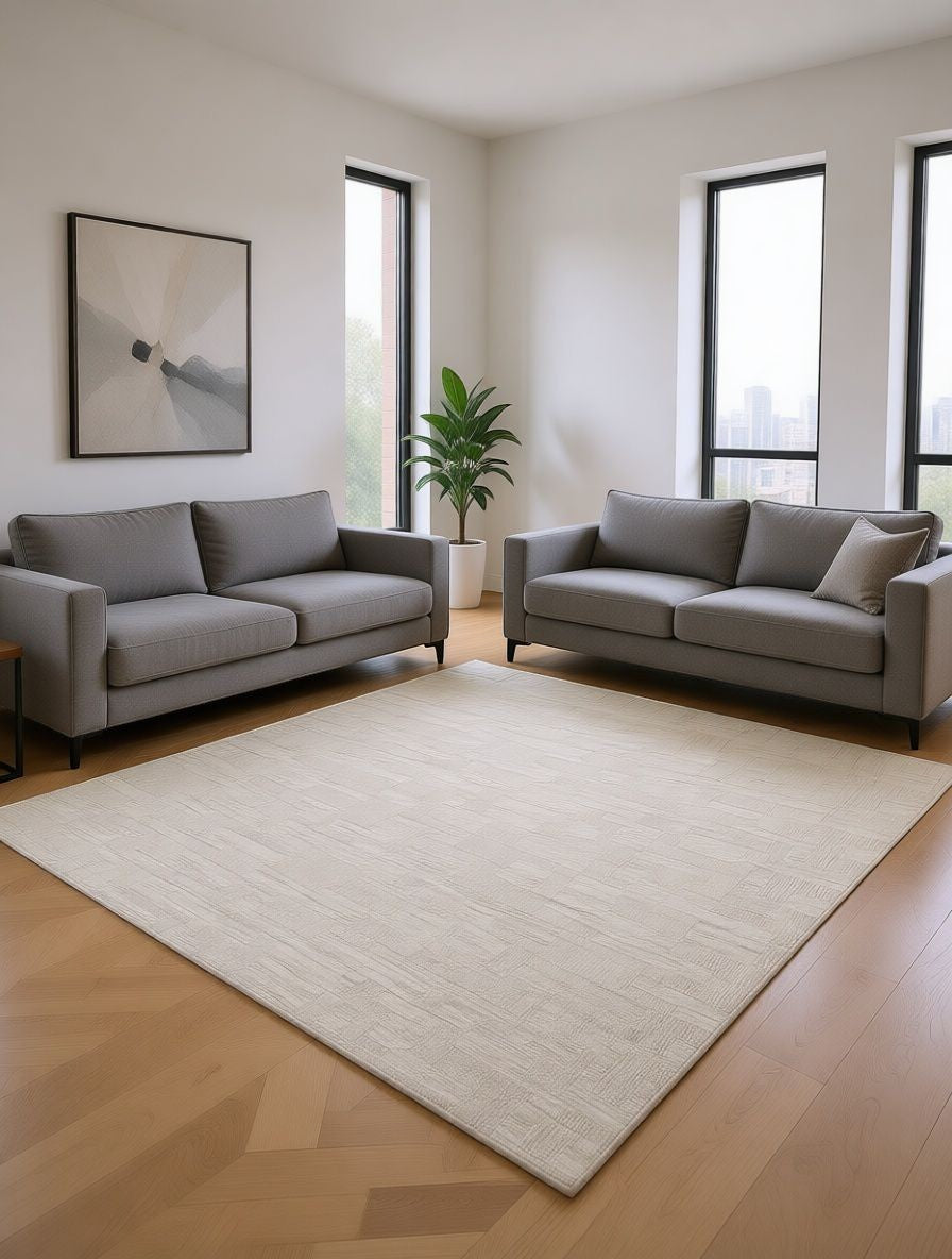 CarpetlyHome Tweety Krém-Bézs Minimalista Modern Szőnyeg, 100% polipropilén, 12 mm szálhossz, könnyen tisztítható, anti-allergén.