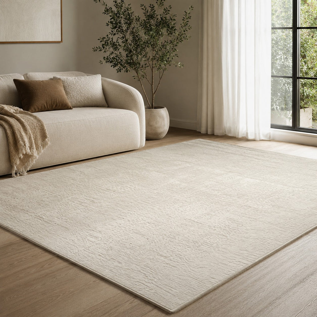 CarpetlyHome Tweety krém-bézs minimalista modern szőnyeg, 100% polipropilén, 12 mm szálhossz, geometrikus mintával.